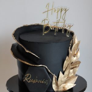 Black Luxe Ruffle Cake