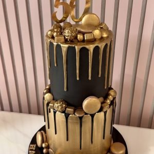 Luxe Black & Gold Drip Cake V2