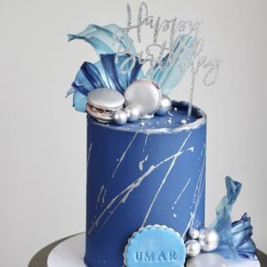 Blue & Silver Luxe Cake
