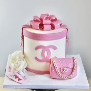 Chanel Pink Gift Box Cake