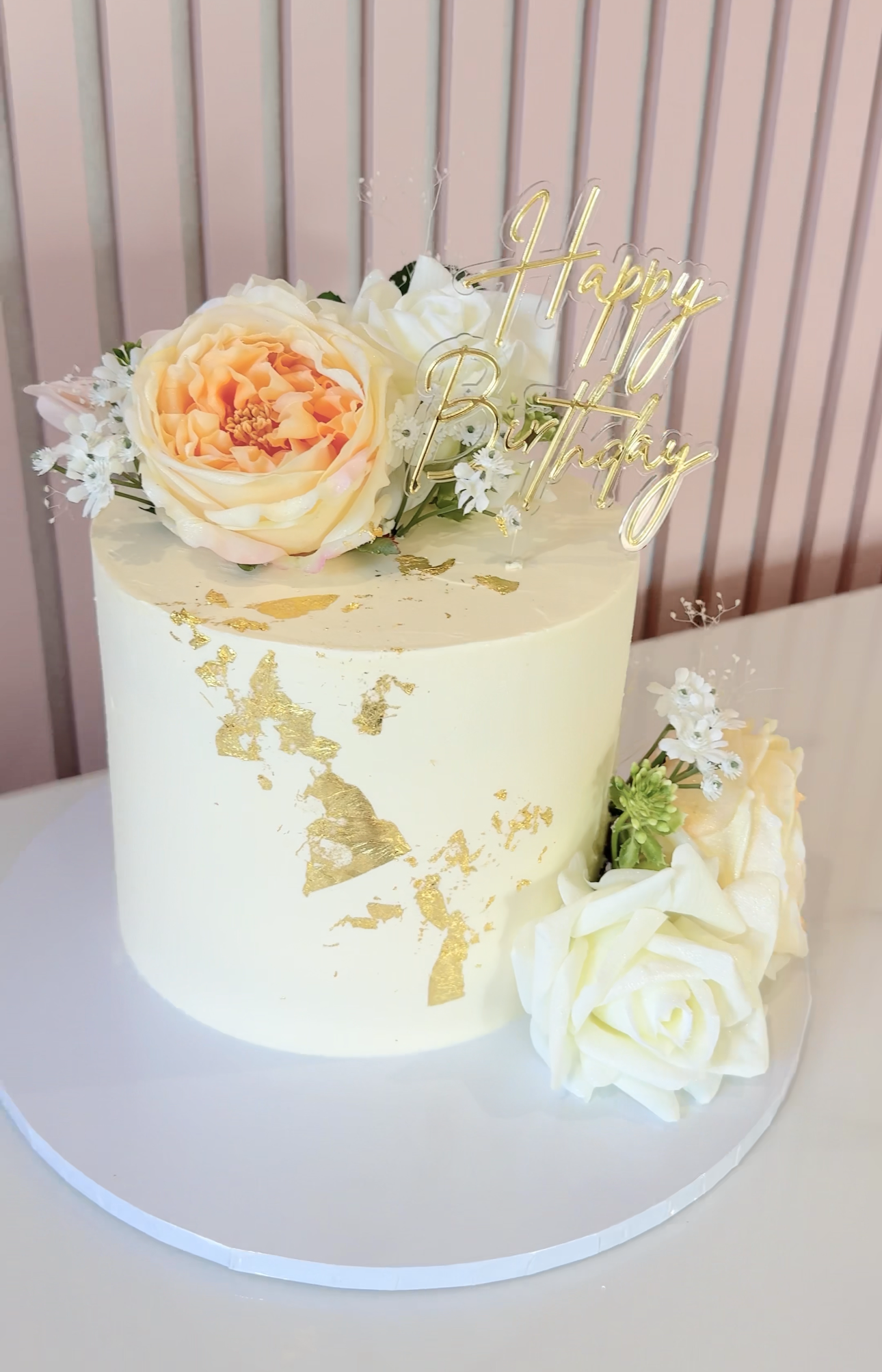 Elegant Floral Birthday Cake V1