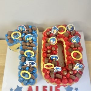 Sonic Themed Number Cake