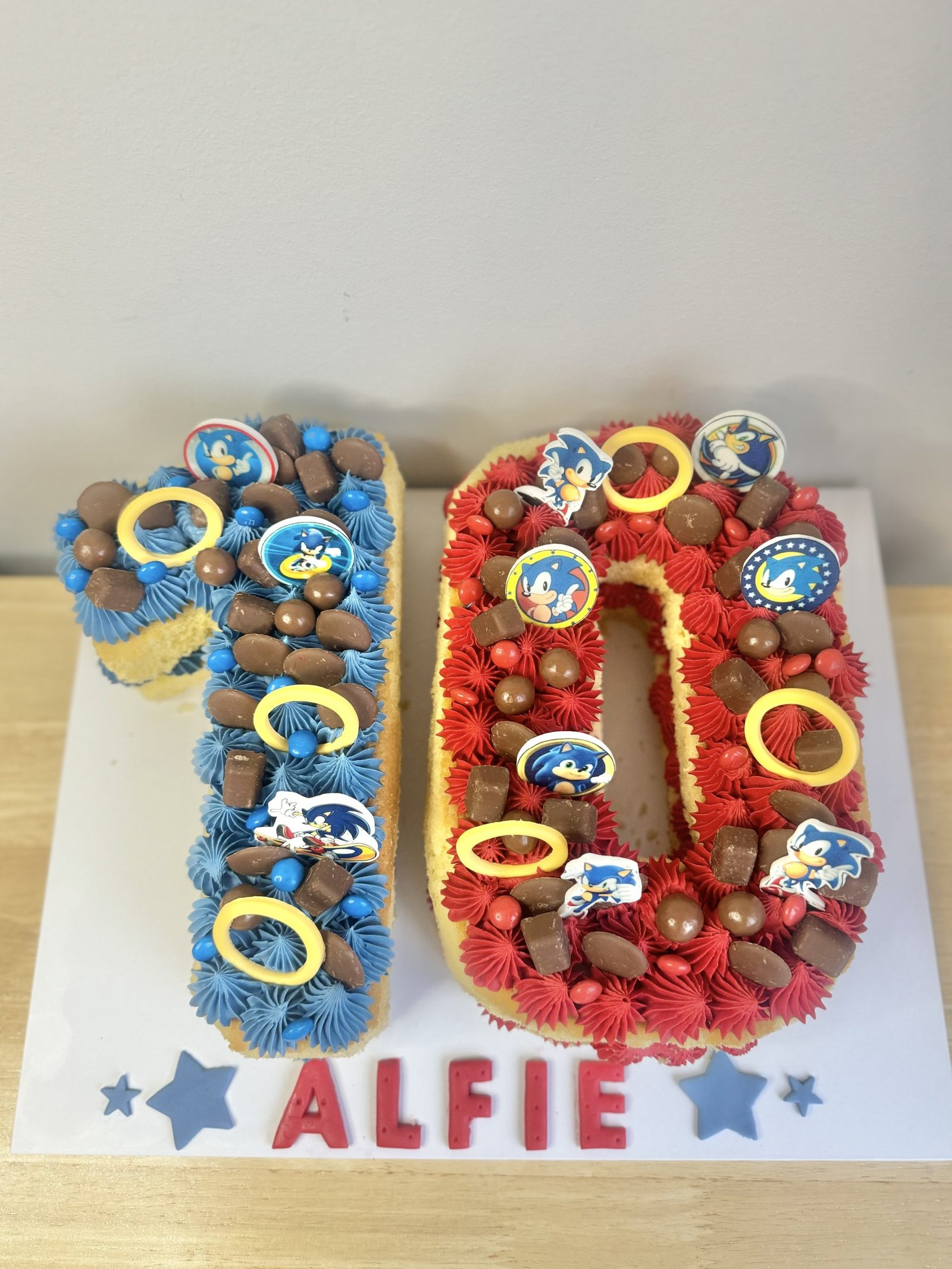 Sonic Themed Number Cake