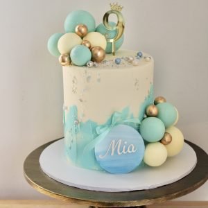 Blue & Gold Birthday Cake