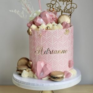 Blush & Gold Gem Cake