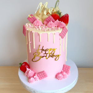 Strawberry Drip Delight Cake