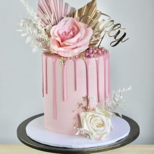 Luxe Blush Drip Cake