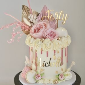 Ivory & Gold Drip Cake