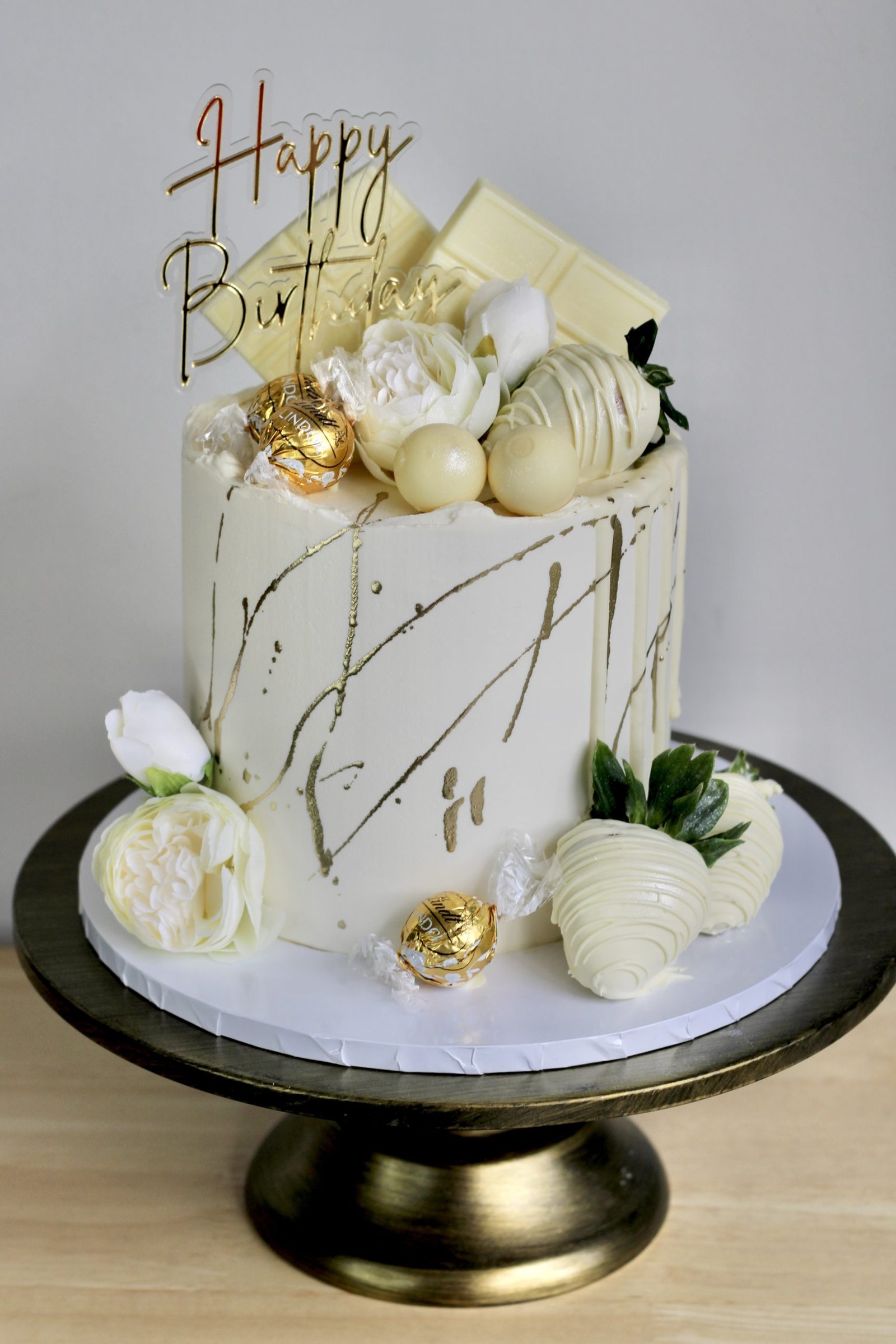 White Luxe Drip Cake
