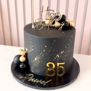 Black & Gold Celebration Cake V2