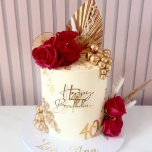 Elegant Floral Birthday Cake V2