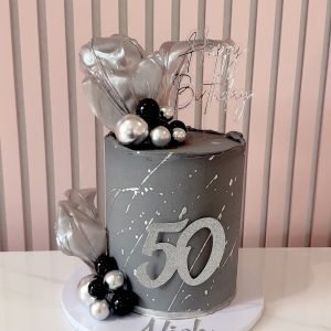 Grey & Silver Luxe Cake