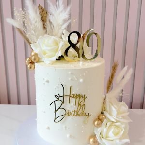 Elegant Floral Birthday Cake V3