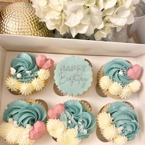 Teal & Blush Cupcakes