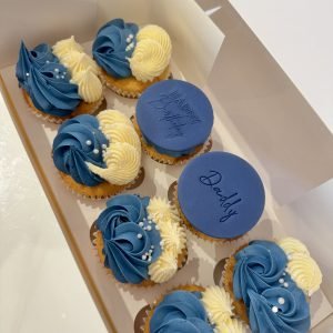 Navy & Ivory Cupcakes