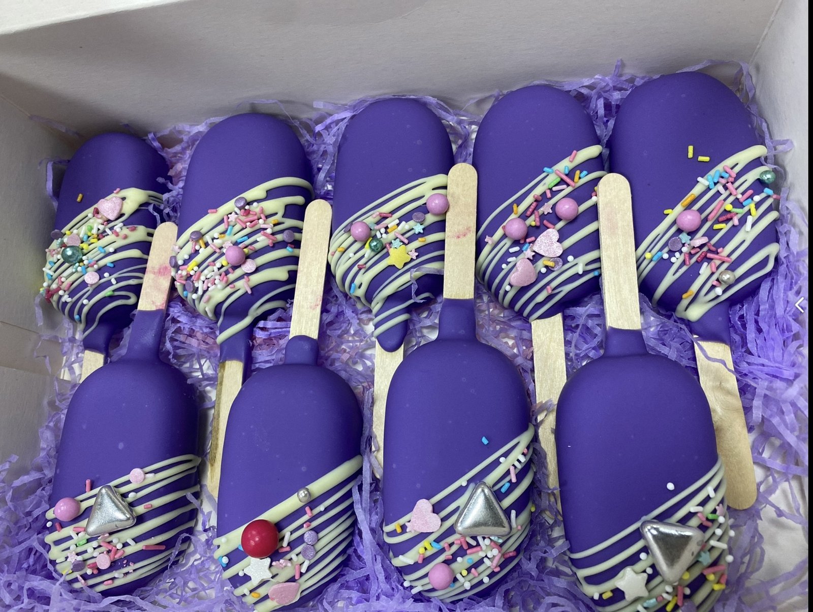 Purple Sprinkle Cakesicles