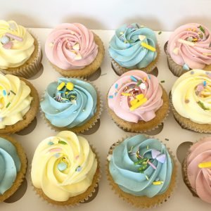 Pastel Sprinkle Cupcakes