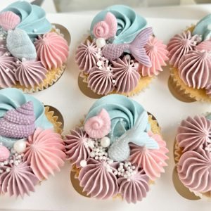 Pastel Seashell Cupcakes