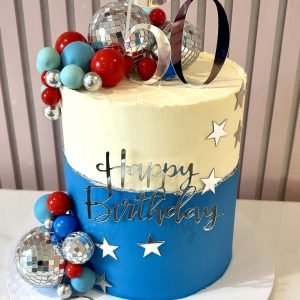 Silver Disco Stars Cake