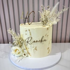 Elegant Floral Birthday Cake V4
