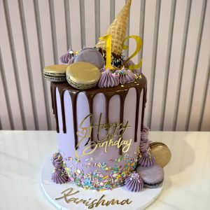 Purple Funfetti Drip Cake