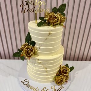 Golden Wedding Anniversary Cake V4