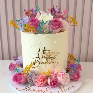 Vibrant Floral Birthday Cake