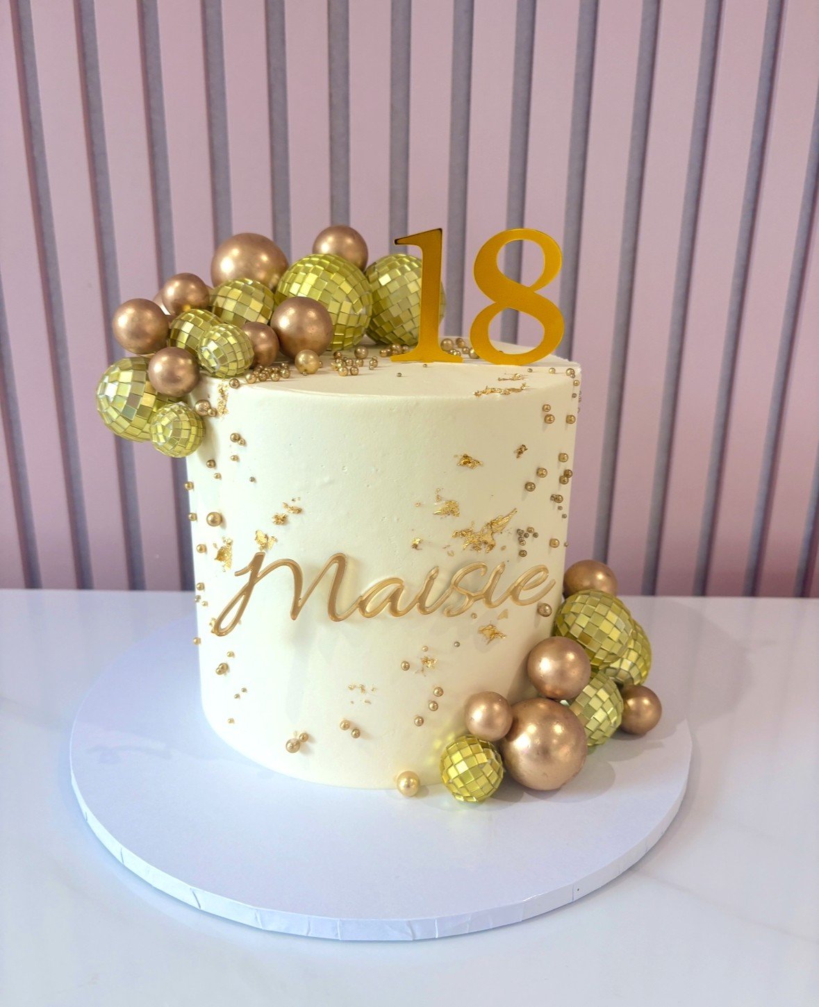Gold Disco Ball Cake V2