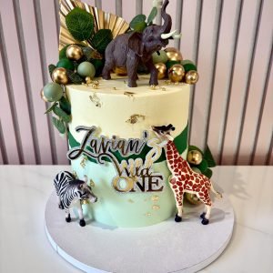 safari-cake-elephant-giraffe-zebra-first-birthday